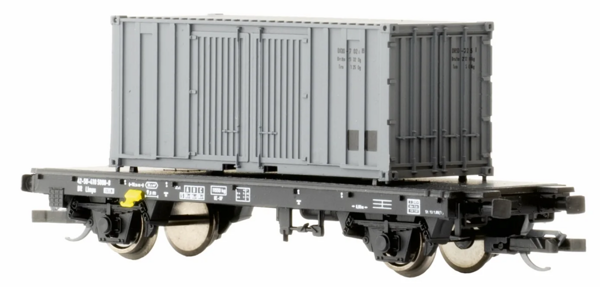 Hädl 113085, Containertragwagen Llmps mit Postcontainer der DR, Ep. IV / TT