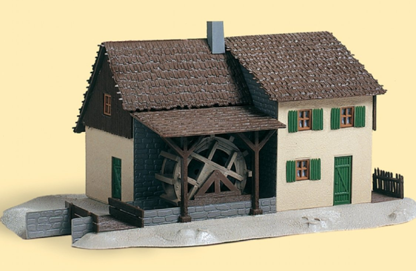 AUHAGEN 13307 Alte Ölmühle – Historische Ölmühle mit Wasserrad, Spur TT