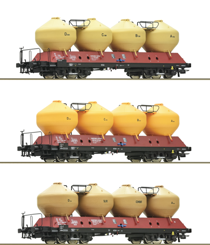 Roco 77004 3-tlg. Set Silowagen ČSD Epoche IV H0