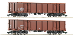 Roco 37650, 2-tlg. Set offene Güterwagen Eans der DR, Ep. IV / TT