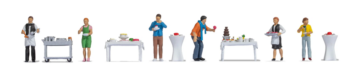 NOCH 16277 Figuren-Themenwelt „Buffet“ – Spur H0, 1:87