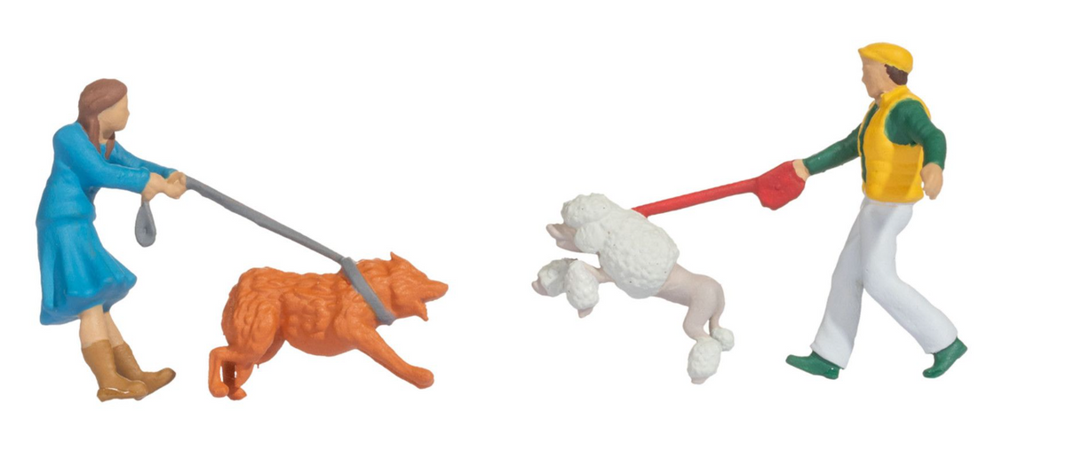 NOCH 16602 Funny-Scenes „Hundebegegnung“ – Handbemalte Figurenszene, Spur H0