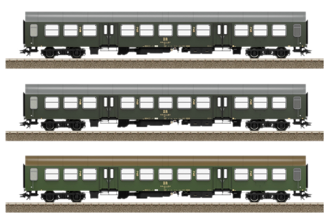 Trix 23180 Personenwagen-Set Halberstädter Mitteleinstiegswagen DR Epoche IV H0