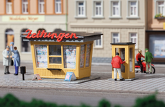AUHAGEN 12340 Zeitungskiosk mit Telefonzelle – Kleinstädtische Szene, Spur H0/TT