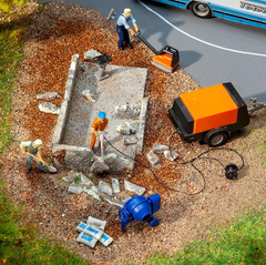 FALLER 180344 Baumaschinen-Set – Baustelleneinrichtung, Spur H0