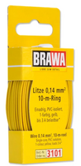 BRAWA Modellbahnkabel – 10 m Ring, gelb, 0,14 mm²