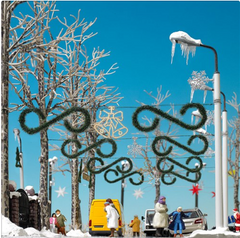 BUSCH 1061 Weihnachtsschmuck – Weihnachtsdekoration für Modellbahnanlagen, Spur H0
