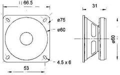 ESU, 50324, Lautsprecher Visaton FRS 7, 70mm, rund, 8 Ohm, für LokSound XL