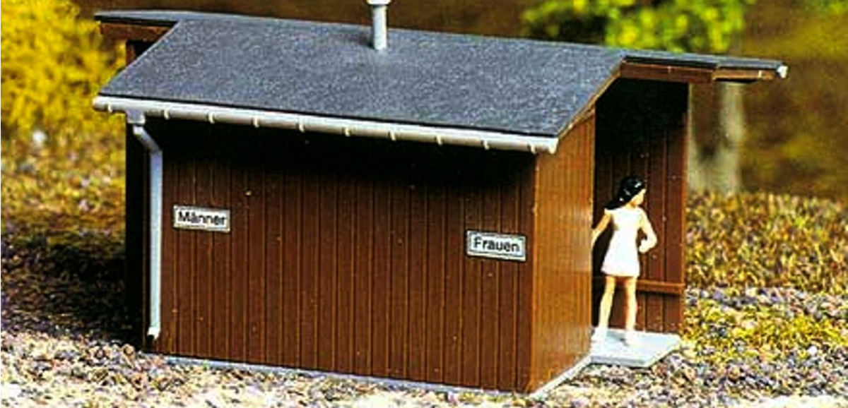 AUHAGEN 11371 Bahnhofstoilette – Bausatz, Spur H0, Maßstab 1:87