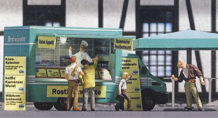 BUSCH 5422 Verkaufswagen „Bratwurst-Sachse“ – Imbisswagen, Spur H0