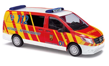 BUSCH 51136 Mercedes-Benz Vito „Notarzt-Rettungsdienst Feuerwehr Herford“ – Spur H0