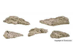 Vollmer 48300 - Felsen Naturstein aus Steinkunst, 5 Stück / H0