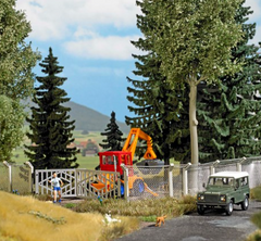 BUSCH 8818 Industriezaun – Maschendrahtzaun mit Tor, Spur TT
