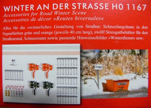 BUSCH 1167 Winter an der Straße „Winterzeit“ – Spur H0, 1:87