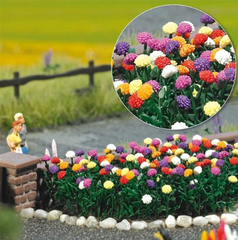 BUSCH 1219 Dahlien – 120 Blumen in verschiedenen Farben, Spur H0, 1:87